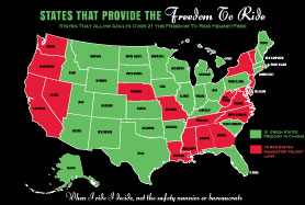 States where motorcycle helmets are optional